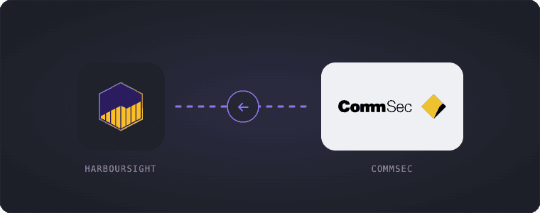 ShareCentral and CommSec logos connected by a dashed sync line